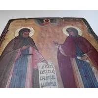 Икона Петра и Февроньи ручной работы
